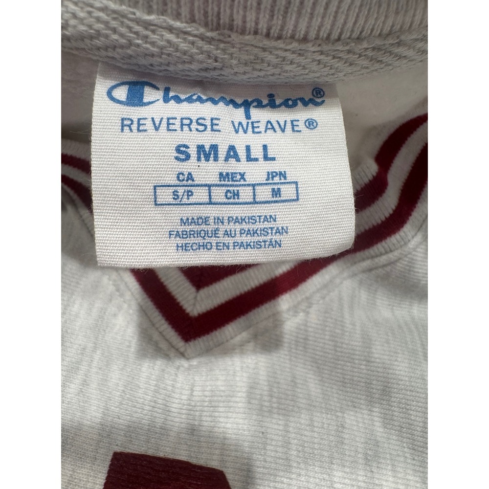 Champion Reverse Weave Alabama Crimson Tide Cropped V-Neck Sweatshirt Gray Small - Picture 4 of 11